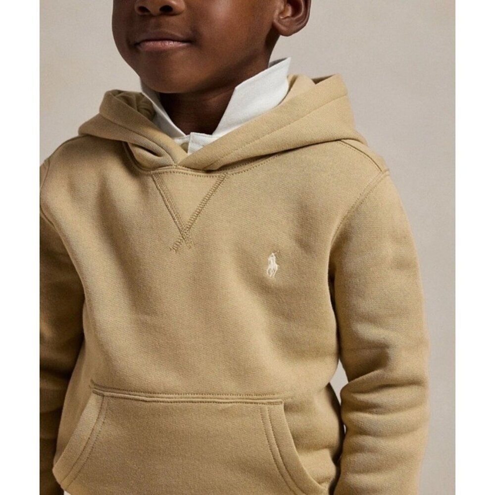Polo Ralph‎ Lauren Little Boys Fleece Pocket Hoodie Size S (8) Color Khaki New